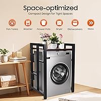 Vista 3 de Soporte apilable para lavadora y secadora con estantes ajustables, estante de almacenamiento para lavadora y secadora, ahorro de espacio, kit