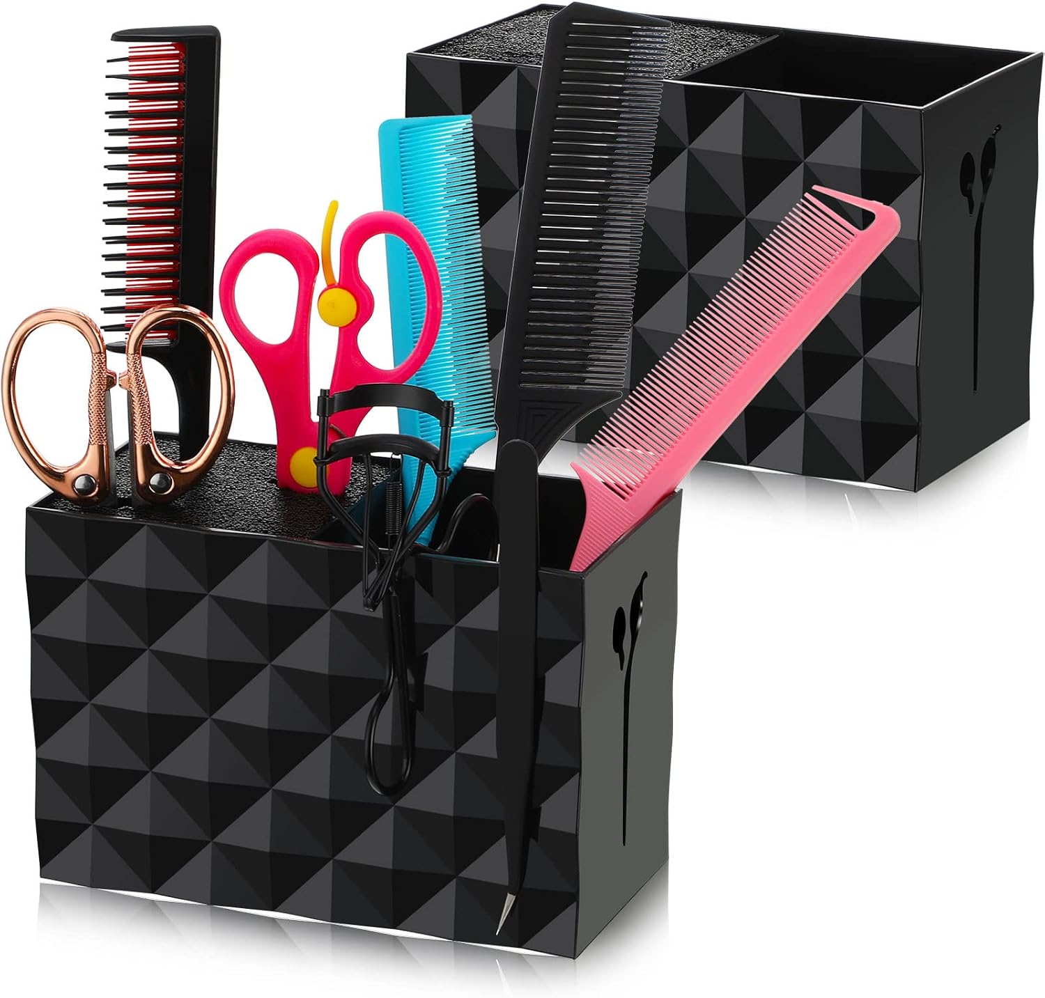 2 Pack Hair Scissors Large Storage Box Shear Holder for