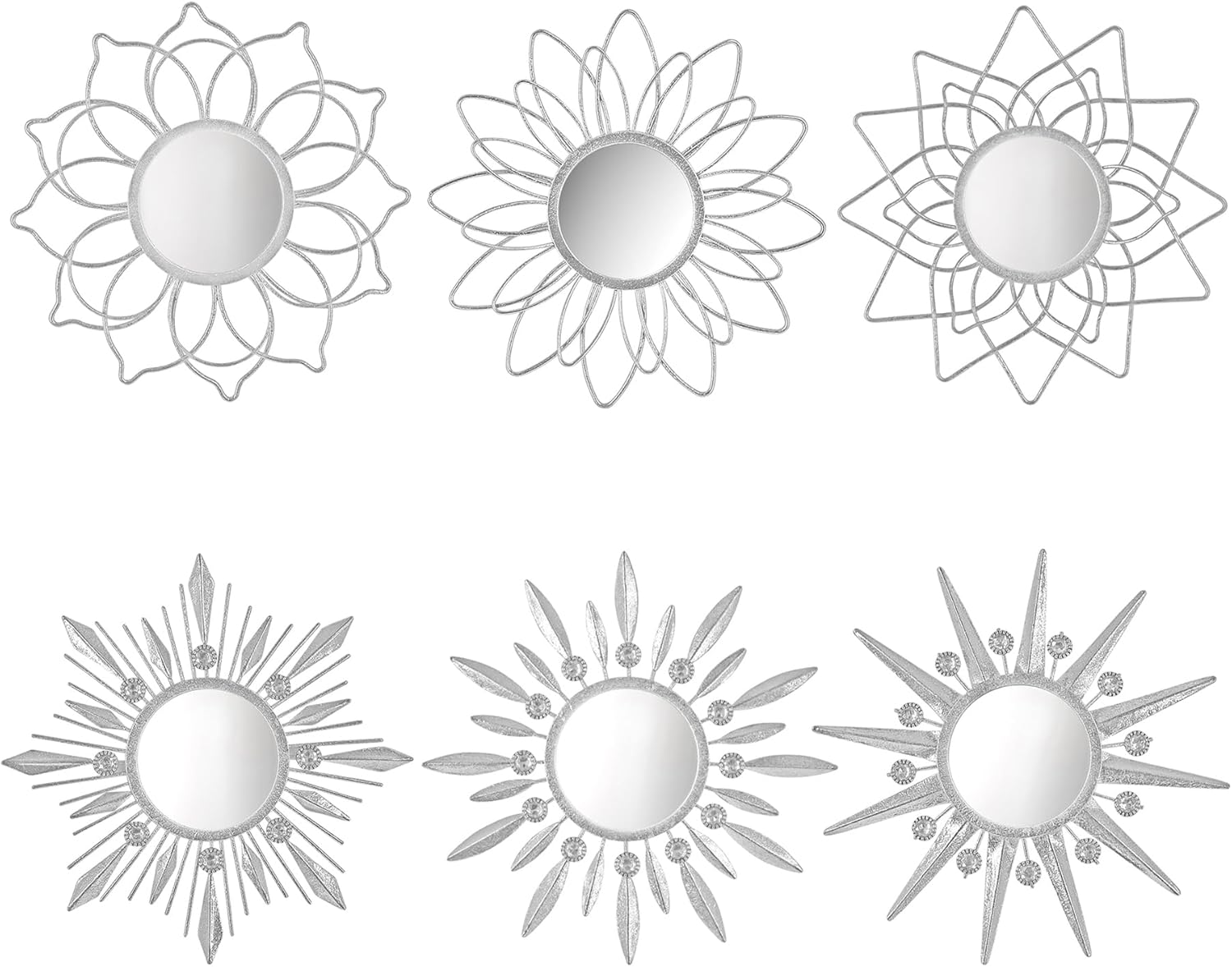 Silver Mirrors Set of 6