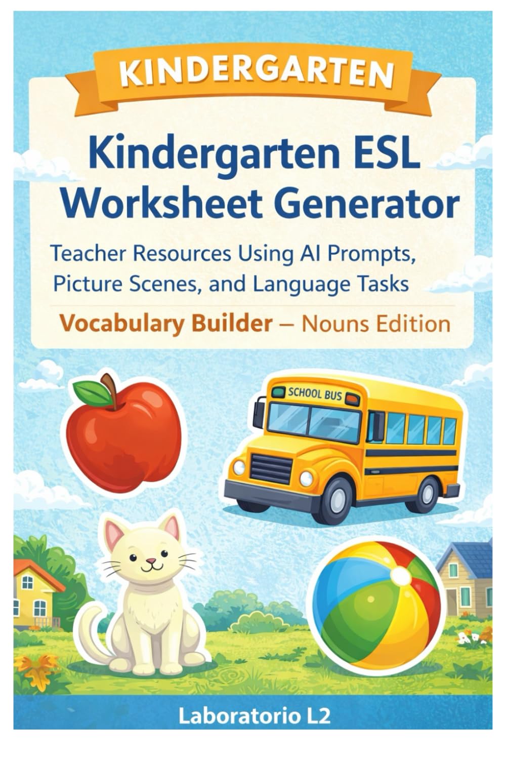 Kindergarten Esl Worsheet Generatior: Teacher Resources Using AI Prompts, Picture Scenes, and Language Tasks Vocabulary Builder — Nouns Edition (Kindergarten Worksheet Generator Series)