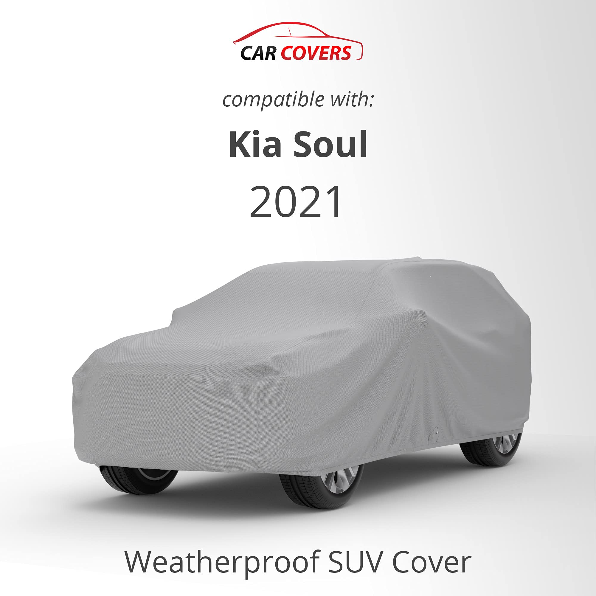 CarCovers Weatherproof SUV Cover & Warranty Compatible with Kia 2021 Soul - Outdoor Cover Theft Cable Lock SUV Accessories Better Than Waterproof