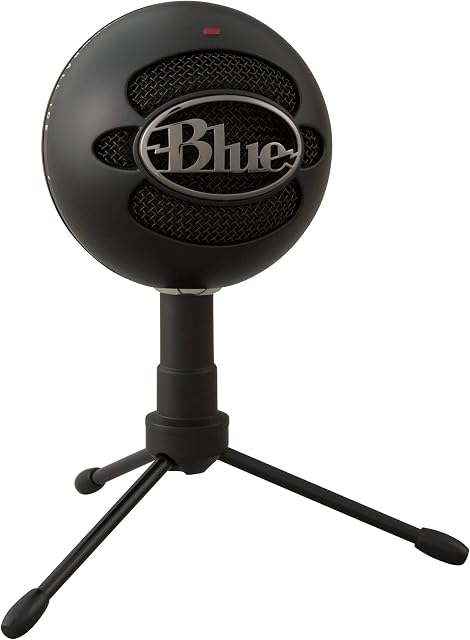 Blue Snowball iCE USB Mic for Recording, Streaming, Podcasting, Gaming on PC and Mac, Condenser Microphone with Cardioid Capsule, Adjustable Desktop Stand, Plug 'n Play - Black