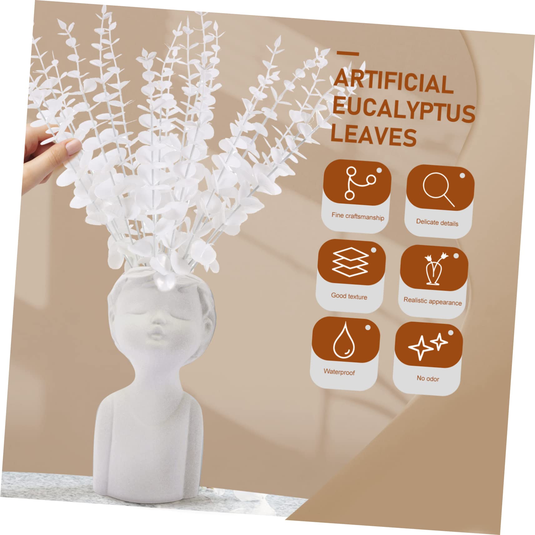 Amosfun 60pezzi Foglie Di Eucalipto Artificiali Rami Falsi Per Decorazioni Bouquet Da Sposa e Wreaths Perfetti Per Matrimoni e Feste Senza Odore e Realistici