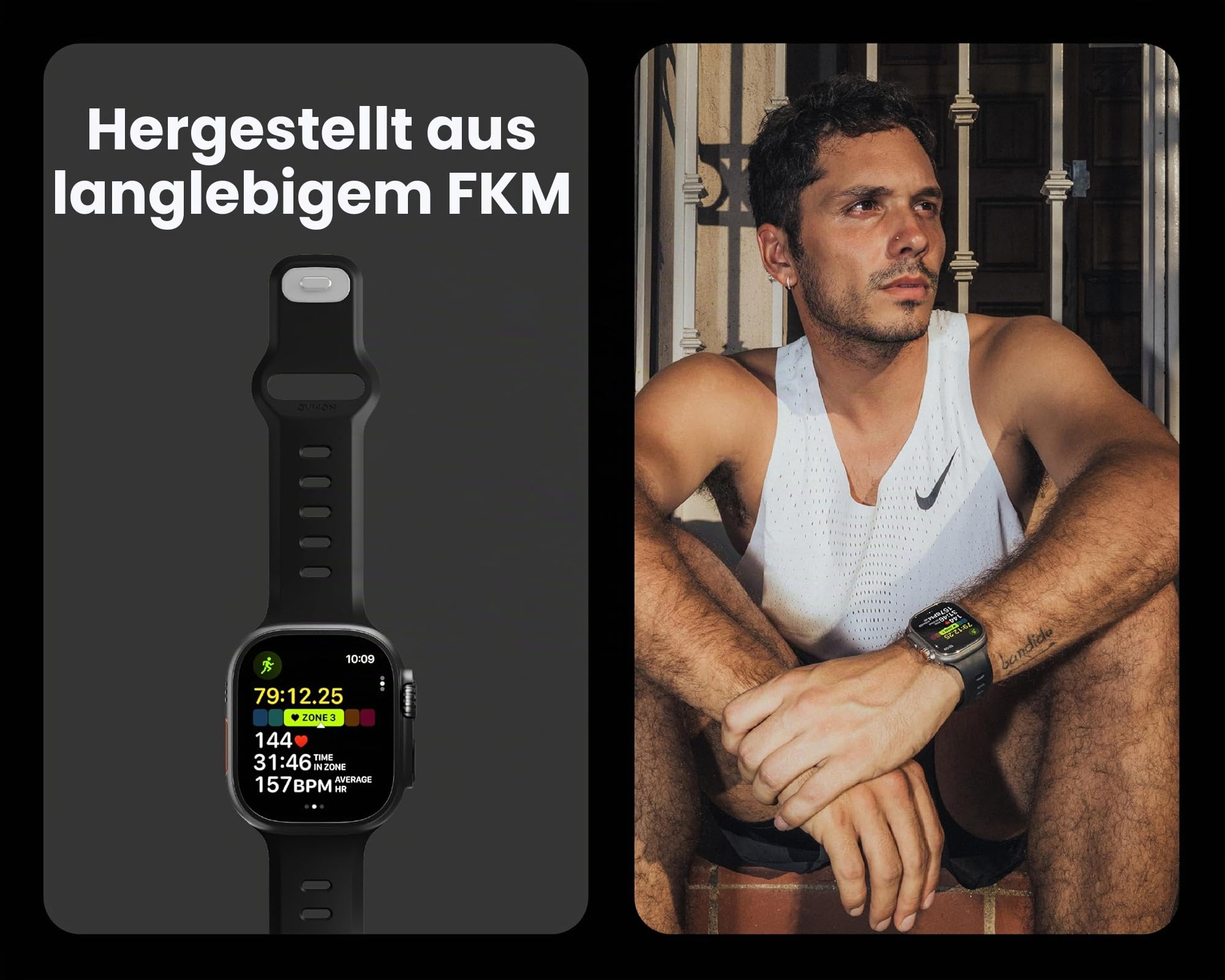 NOMAD Tempo Band | für Apple Watch 49mm | wasserfestes und schlankes Sportarmband