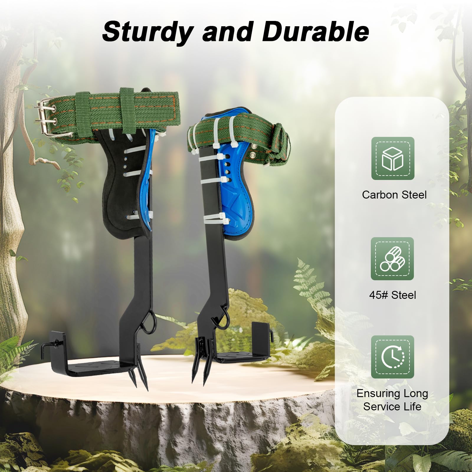 Ensemble d'équipement pour l'escalade d'arbres, crampons pour escalade d'arbres, crampons, aide au sauvetage, pointe pour l'alpinisme, escalade d'arbres