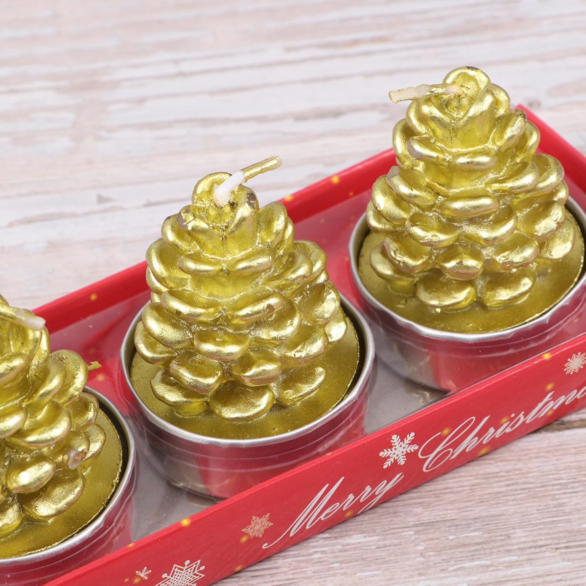 3 Pcs Pine Cone Shaped Candle Wax with Holder Cups