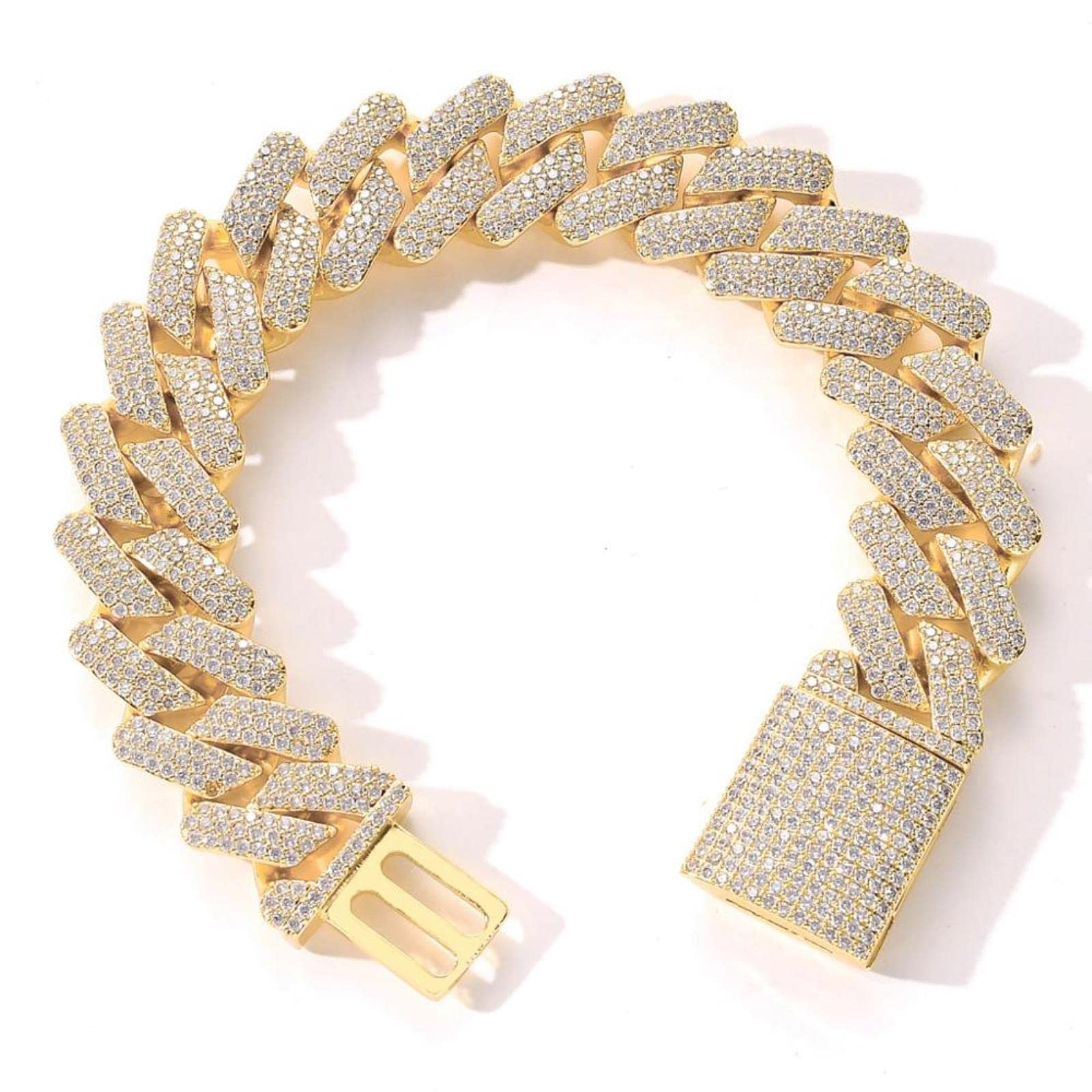zxcs Braccialetto Catene ghiacciato da 20 mm per Gli Uomini di Lusso Miami Micro Pavy Zircon Bracciali Moda Moda Hip Hop Gioielli Roccia-Platinum Plated,9inch