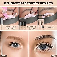 Vista 4 de Libeauty Kit de elevación de pestañas y color para cejas con color negro, permanente de elevación rápida y coloración voluminosa con herramientas