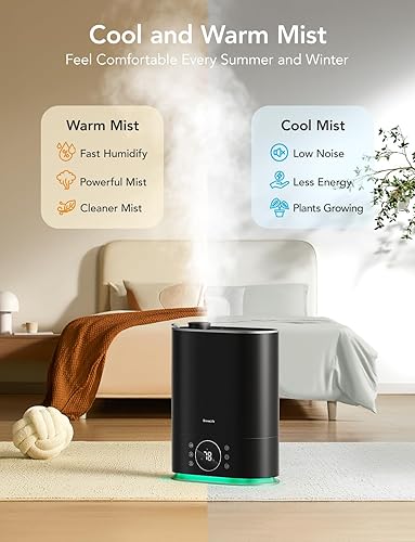 Miniatura 3 de GoveeLife Humidificador inteligente máximo, humidificador WiFi de niebla cálida y fría de 7 L para el dormitorio del hogar, humidificadores de