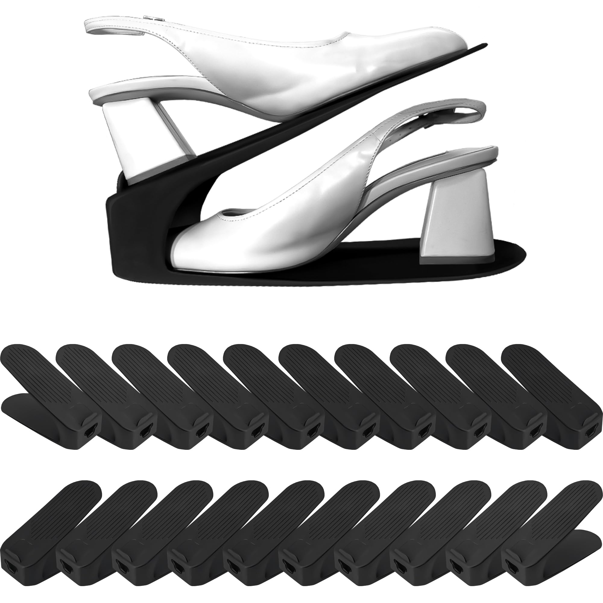 I M HOME LIVING One-Piece Shoe Slot Organizer 20 Pack, Space-Saving Stackers for Closet, Entryway & Shoe Rack | No Assembly Needed