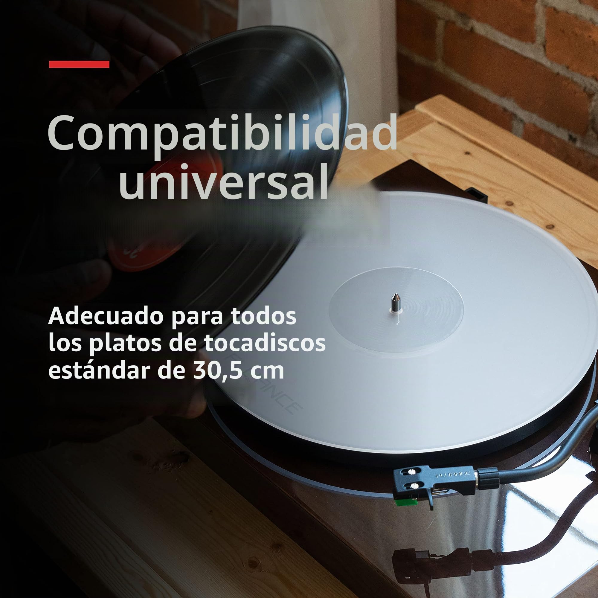Fluance Alfombrilla acrílica para Tocadiscos – Reduce Las Vibraciones para una Mejor claridad de Sonido para reproducción de Discos de Vinilo, antiestático, mecanizado de precisión, Compatible con