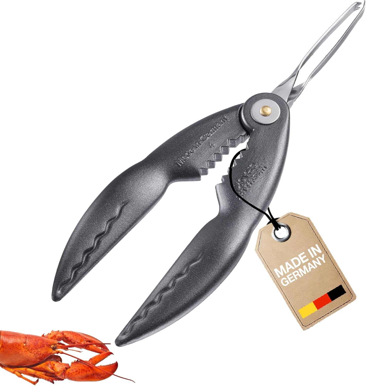 Westmark Cracky-Special Black Edition Lobster Cracker with Tweezers - Innovative Lobster Tongs for Lobster, Crab & Seafood - Anthracite