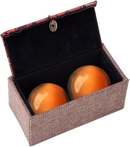 Miniatura 9 de THY COLLECTIBLES Bolas de Baoding de masaje sano chino de piedra de mármol verde jade negruzco