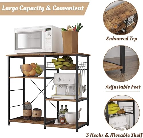 Miniatura 47 de SogesHome Estante de 4 niveles para microondas, estante organizador de almacenamiento de cocina, aperitivo de café para el hogar, cocina, sala de