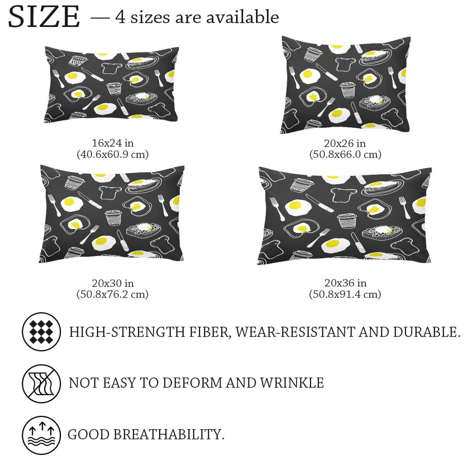 Spiegelei Dekokissenbezug 30x50cm - Lustiger Küchen-Kissenbezug Aus Polyester, 2er Set