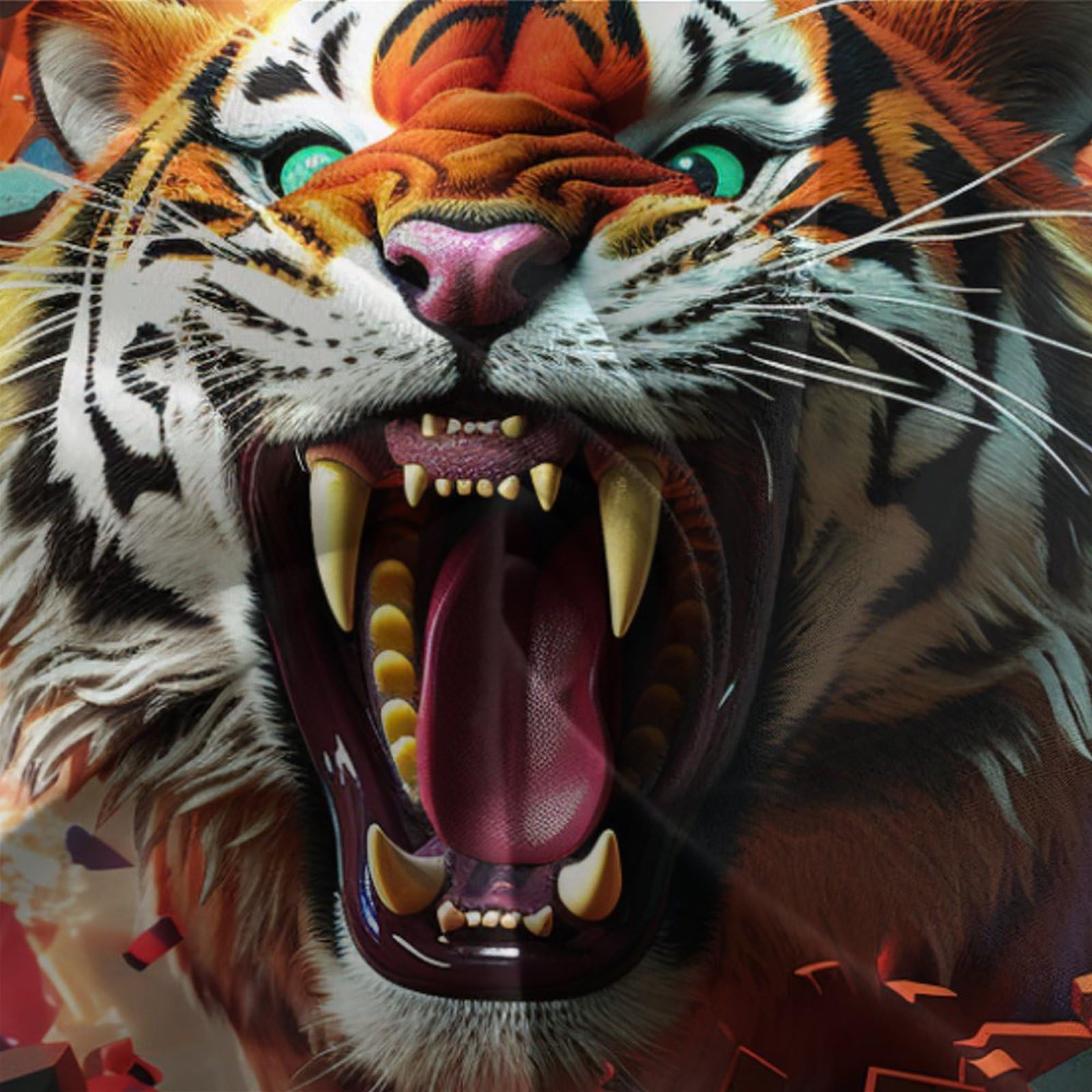 Stampato in 3D tigre Copertina Stampata Microfibra Disegnata Biancheria Da Letto Ipoallergenico Set 3 Pezzi,Double（200x200cm）, Per Adolescenti E Adulti