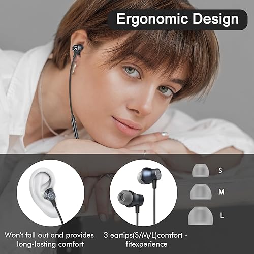 Miniatura 3 de Auriculares USB C con cable para Samsung, tipo C con cable magnético intrauditivo con micrófono para teléfonos celulares Galaxy S23 Ultra S22 S21