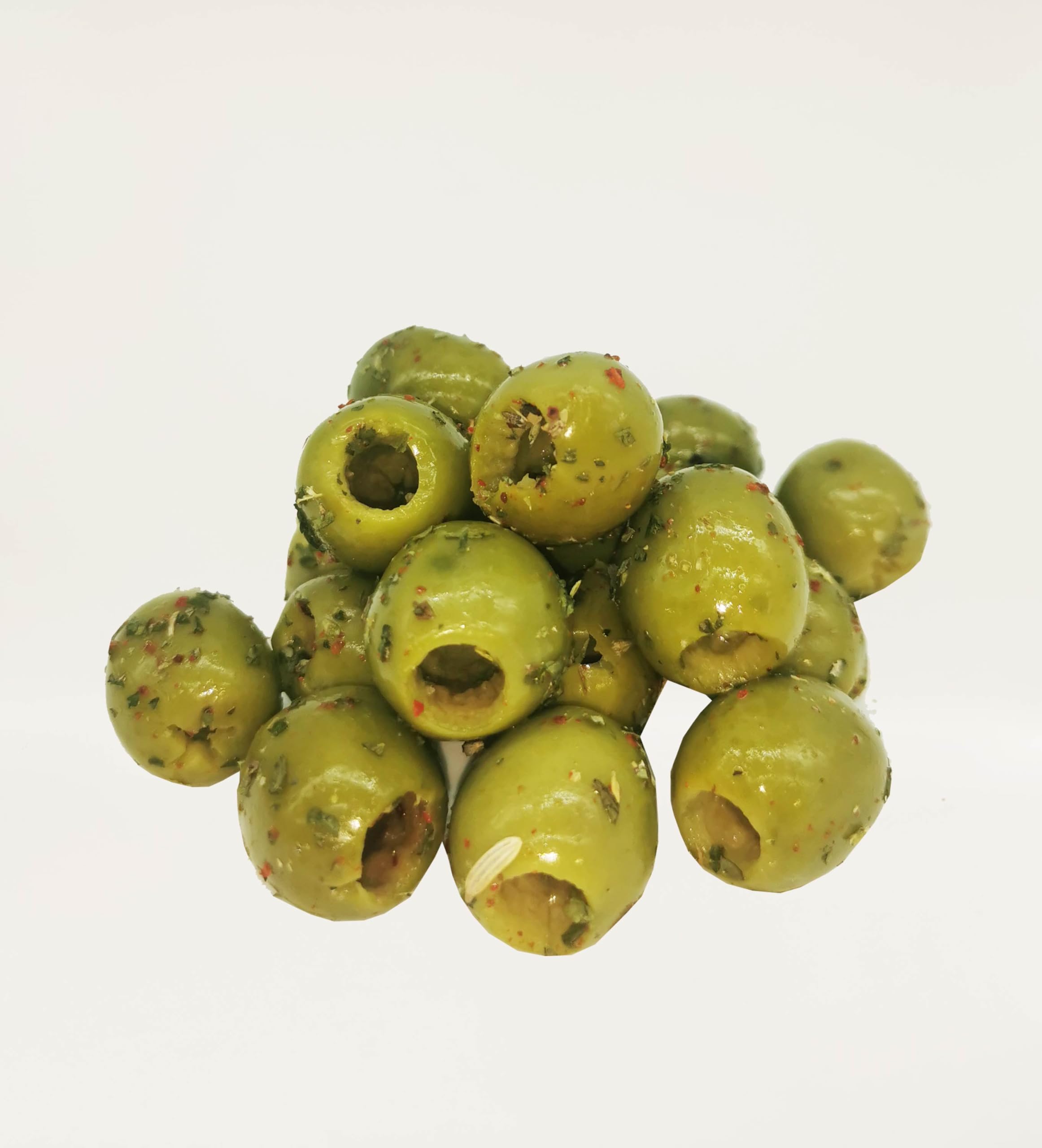 Terramia Olive Verdi Denocciolate Condite con Aromi Secchi e Olio EVO – Prodotto Artigianale da Azienda Premiata Ercole Olivario e Monna Oliva, Formato Scorta 2kg (4 Buste x 500g)