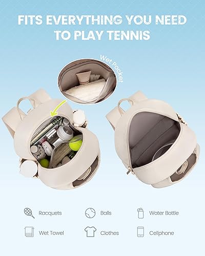 Miniatura 4 de Mochila de tenis Sucipi, mochila de tenis acolchada con bandolera cruzada, bolsas para raquetas de tenis resistentes al agua para mujeres y hombres,