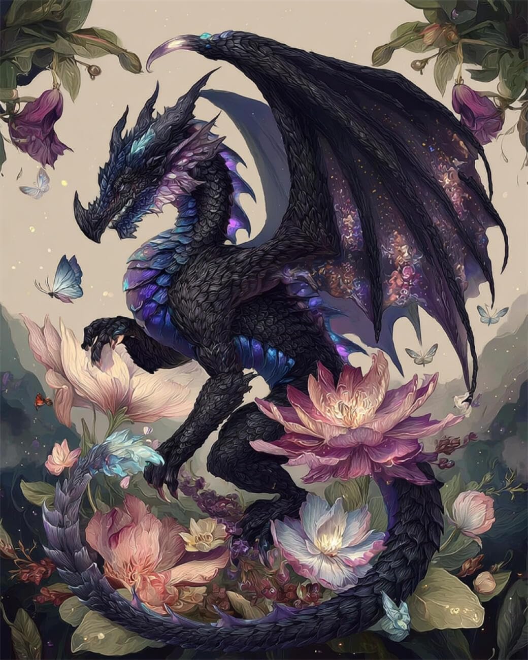 Rkflgew G Diy Embroidery Set Anime Dragon 30X40cm