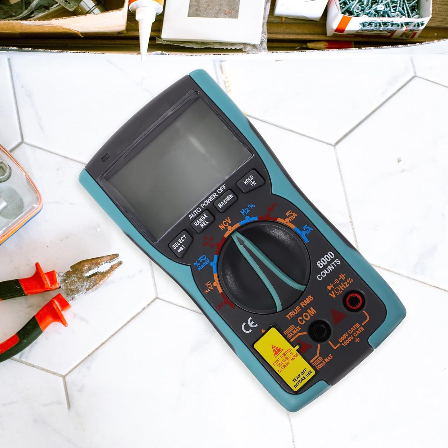 Veemoon Auto Ranging Digital Multimeter Portable Compact Multimeter with High Definition Backlight Display for Accurate Electrical and Electronic Testing Blue