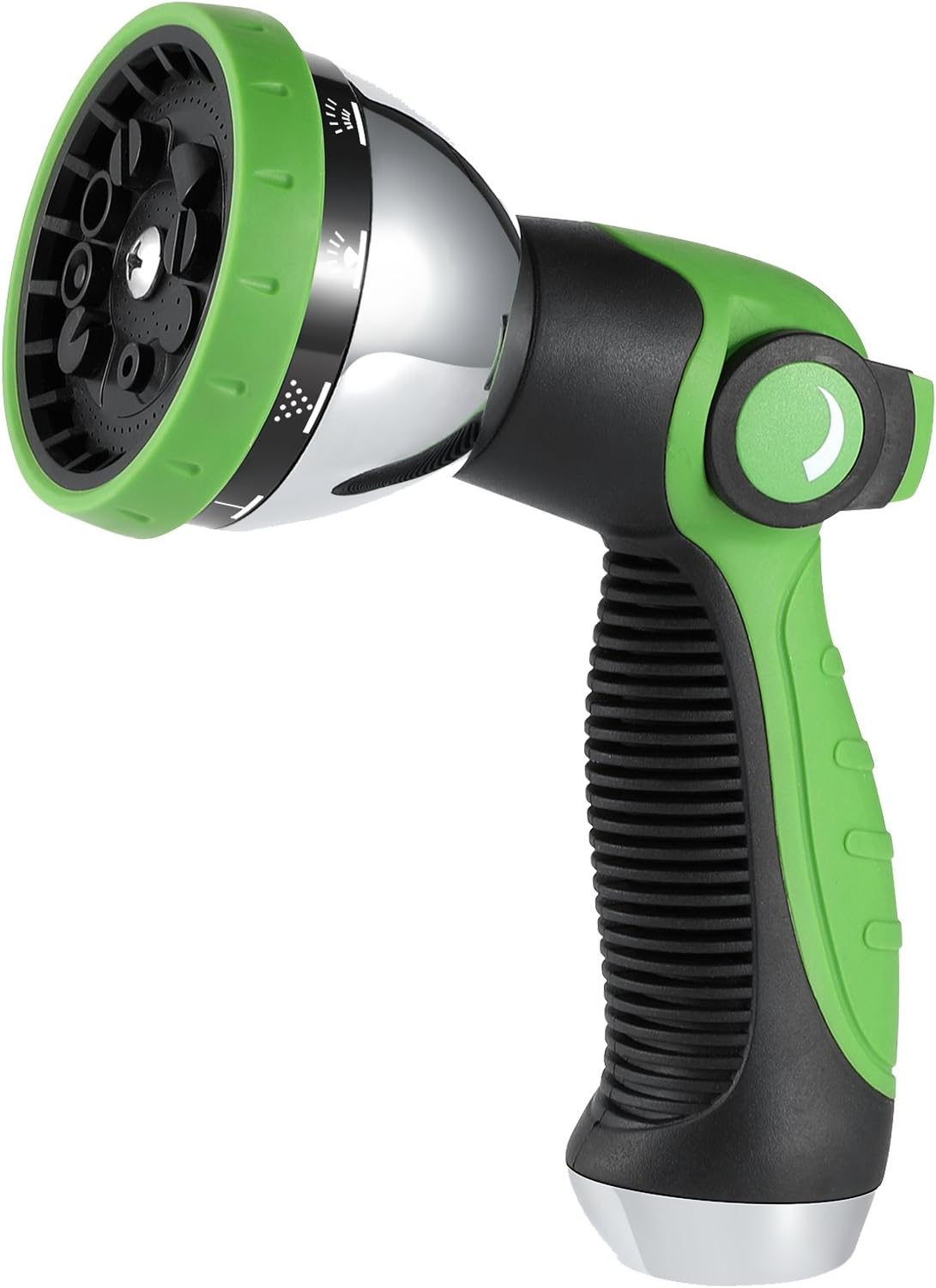 MIUO Garden Hose Nozzle 3/4 Heavy Duty Adjustable 10 Spray Patterns Metal Spray Nozzle No Squeeze Sprayer Thumb Control Leak-Proof Hand Hose Spray Garden Watering Car Washing Pet Shower House Cleaning