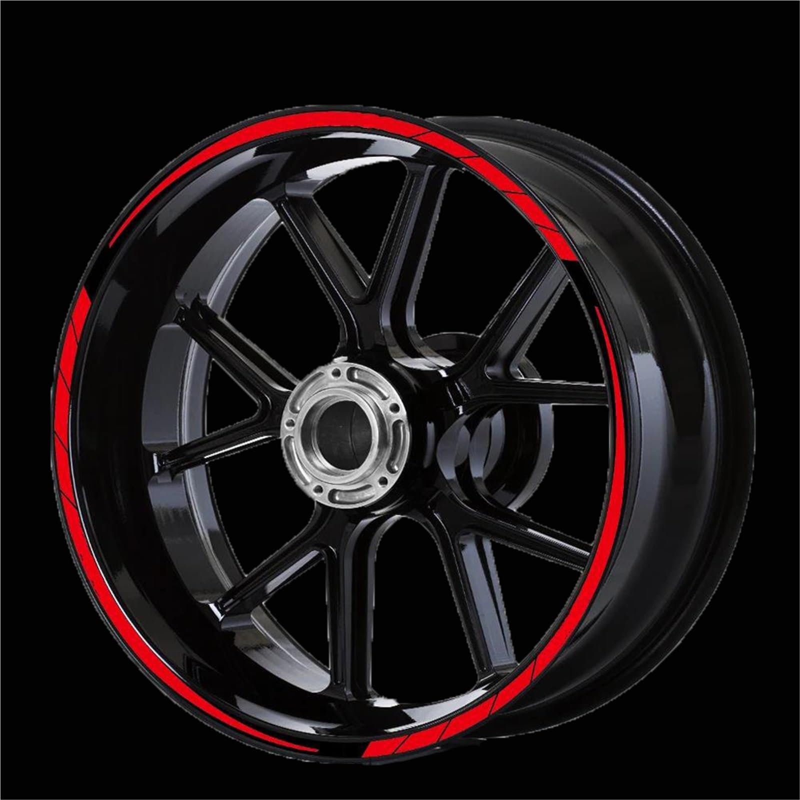 Sticker Part Reflective Tape Accessories for KYMCO AK550 Ak550 Motircycle Rim Sticker Scooter Stripe Wheel Decals Decoration(Black- Silver)
