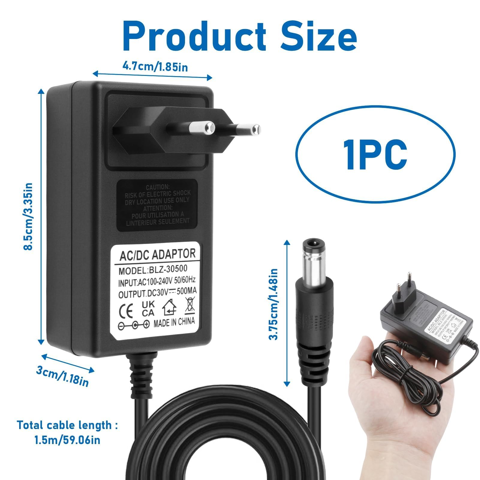 30 V voeding, netadapter, oplaadkabel, oplader, compatibel met