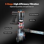 Cordless Vacuum Cleaner, 80,000PRM Stick Vacuum with 2 Powerful Suction Modes, Max 40 Mins Runtime, Protable 2600mAh Rechargeable Battery Vacuum Cleaner for Home (Carrot Orange)
