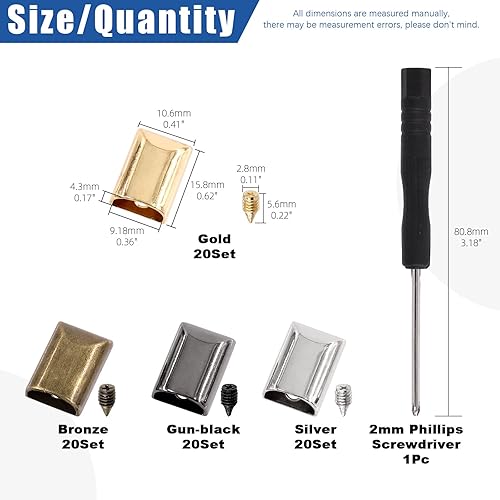 Miniatura 2 de Glarks 81 juegos de 4 colores de aleación con cierre de cremallera y extremos de cremallera, topes superiores con rosca inferior de repuesto para