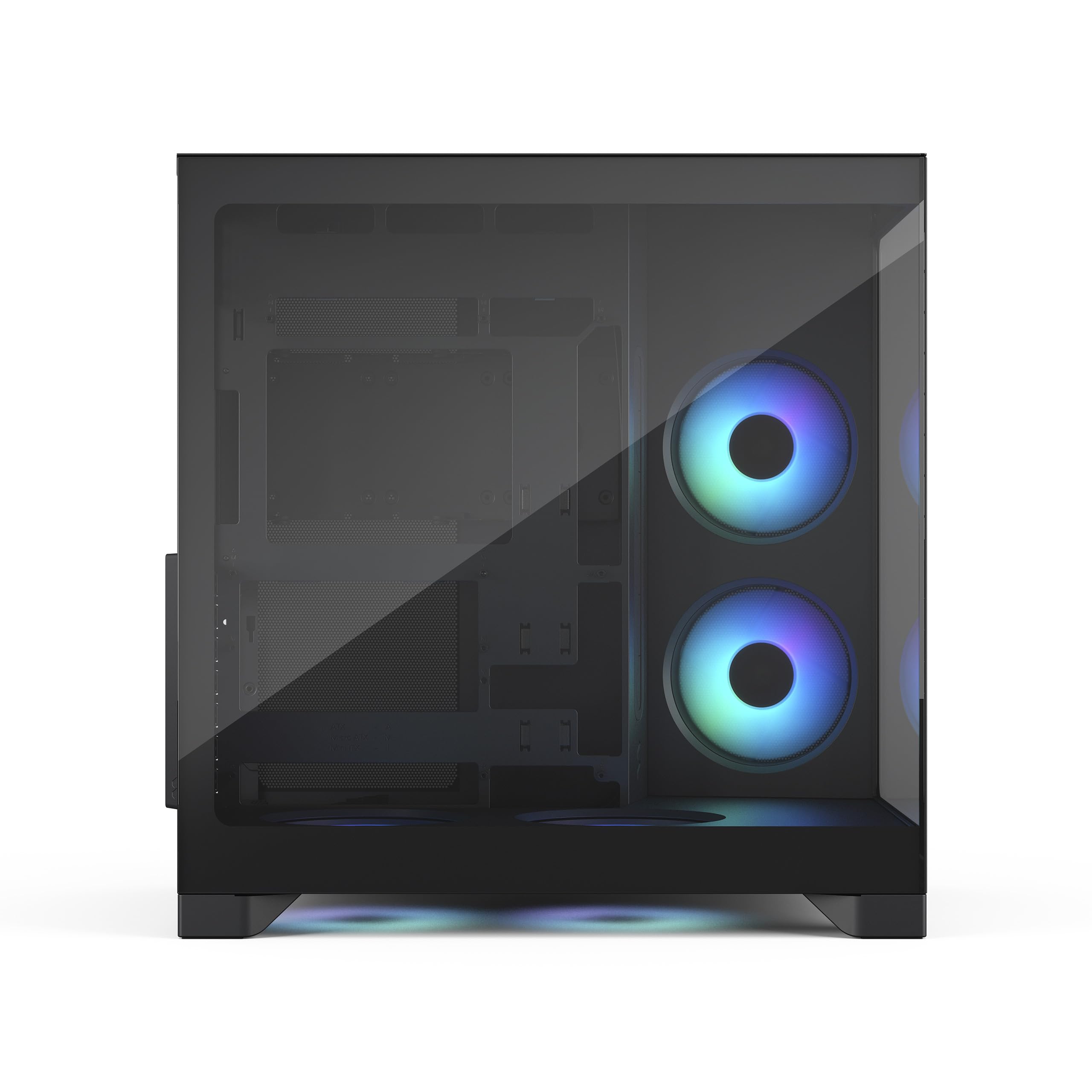 Fractal Design Pop 2 Vision Black RGB PC‑Gaming‑Gehäuse mit Panoramaglas – Dual‑Kammer‑Design – 4 RGB‑Reverse‑Lüfter – ATX/E‑ATX/mATX/ITX