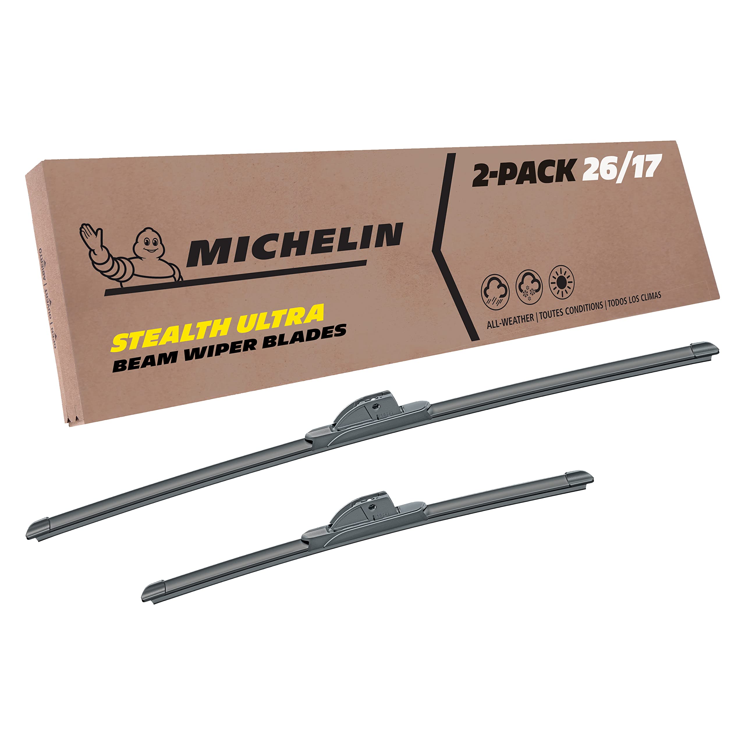 Michelin 19-2617SUBA Stealth Ultra Twin Pack 26 &17 inch Wiper Blade Fits Select Nissan, Honda, Subaru, Infiniti; Cadillac, Mazda, Acura, Toyota, Pontiac, BMW, Model Years (2 Pack)