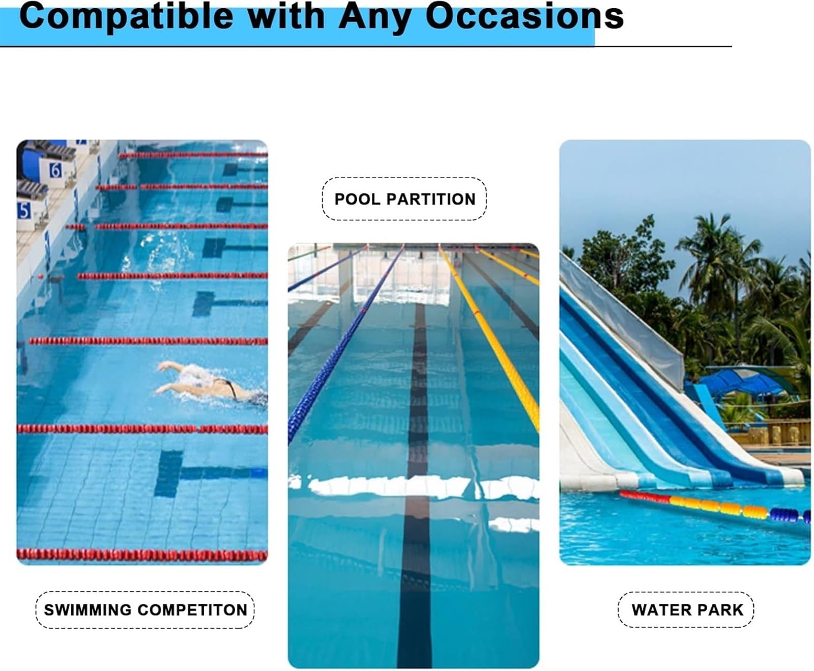 FACULX Corde De Séparation De Voie De Piscine De 5 M, Ligne