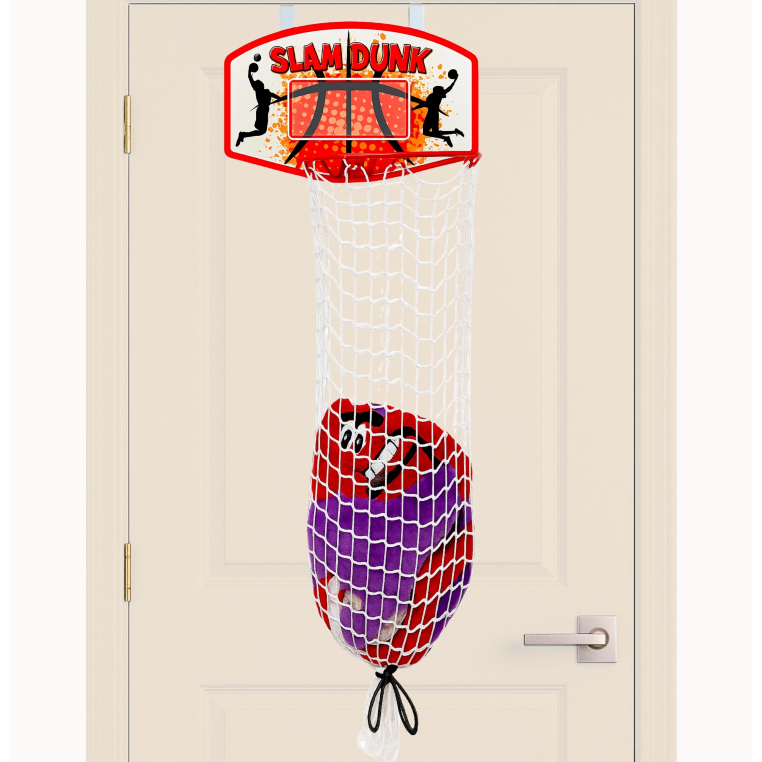 Bundaloo Basketball Laundry Hamper – Over-the-Door Hanging Hoop for Kids, Boys Bedroom Room Decor, 2-in-1 Laundry Bag & Hoop