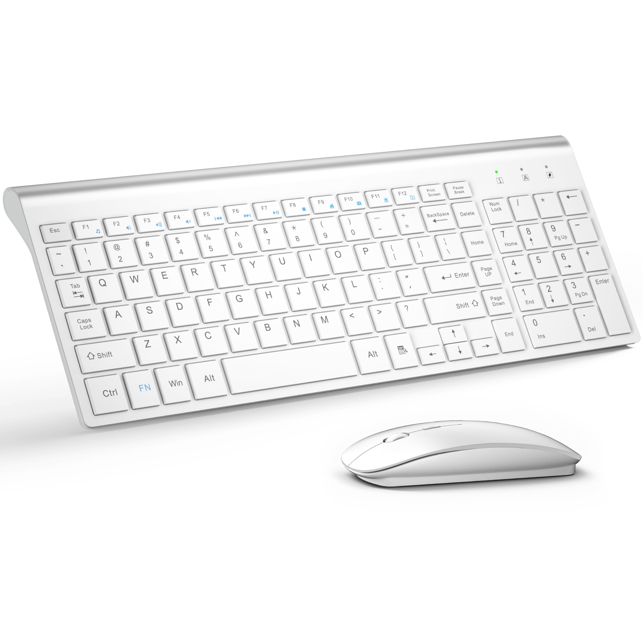 Photo 1 of Wireless Keyboard and Mouse Ultra Slim Combo, TopMate 2.4G Silent Compact USB 2400DPI Mouse and Scissor Switch Keyboard Set with Cover, Batteries Included, for PC/Laptop/Windows/Mac - Matte White