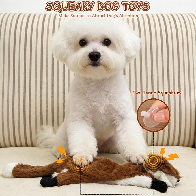 Juguetes de Peluche sin Relleno para Perros, 3 Unidades con Chirriador miniatura 2