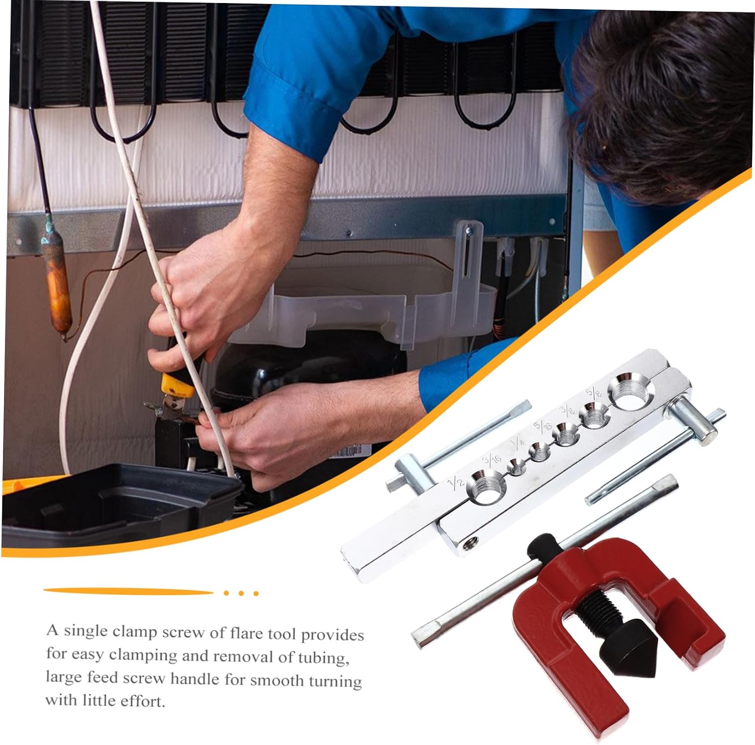 45degree Heavy Duty Flaring Tool for Angle Includes Dies Compatible Tubing for Repair and Maintenance
