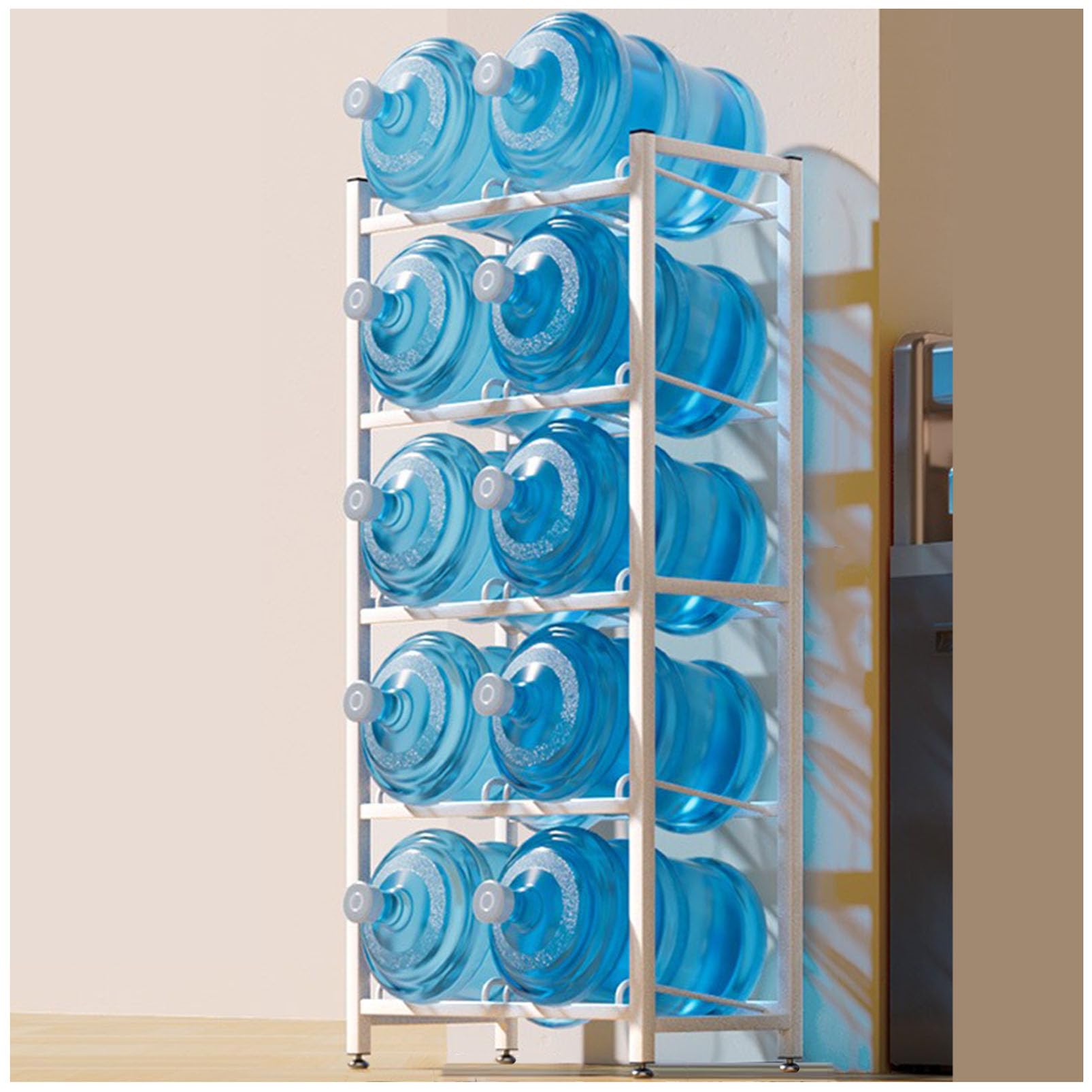 Estante para Botellas de Agua de Alta Resistencia con Capacidad para 5 Botellas: un Enfriador Que Ahorra Espacio, Ideal para oficinas, gimnasios y restaurantes; una solución eficiente para e