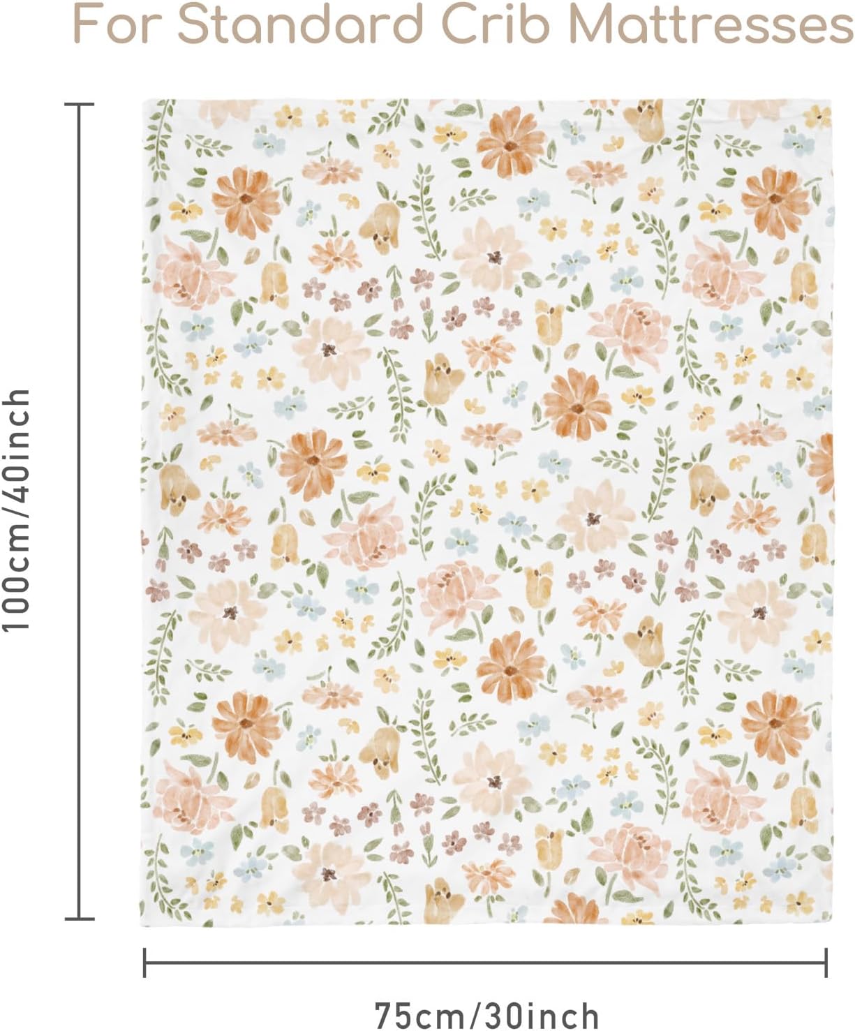 Baby Blanket for Girls, Soft Cozy Nursery Minky Blanket with Double Layer Dotted Backing for Infant Toddler in Crib Stroller, Cute Floral Orange Blanket, 30x40 Inches - Image 6