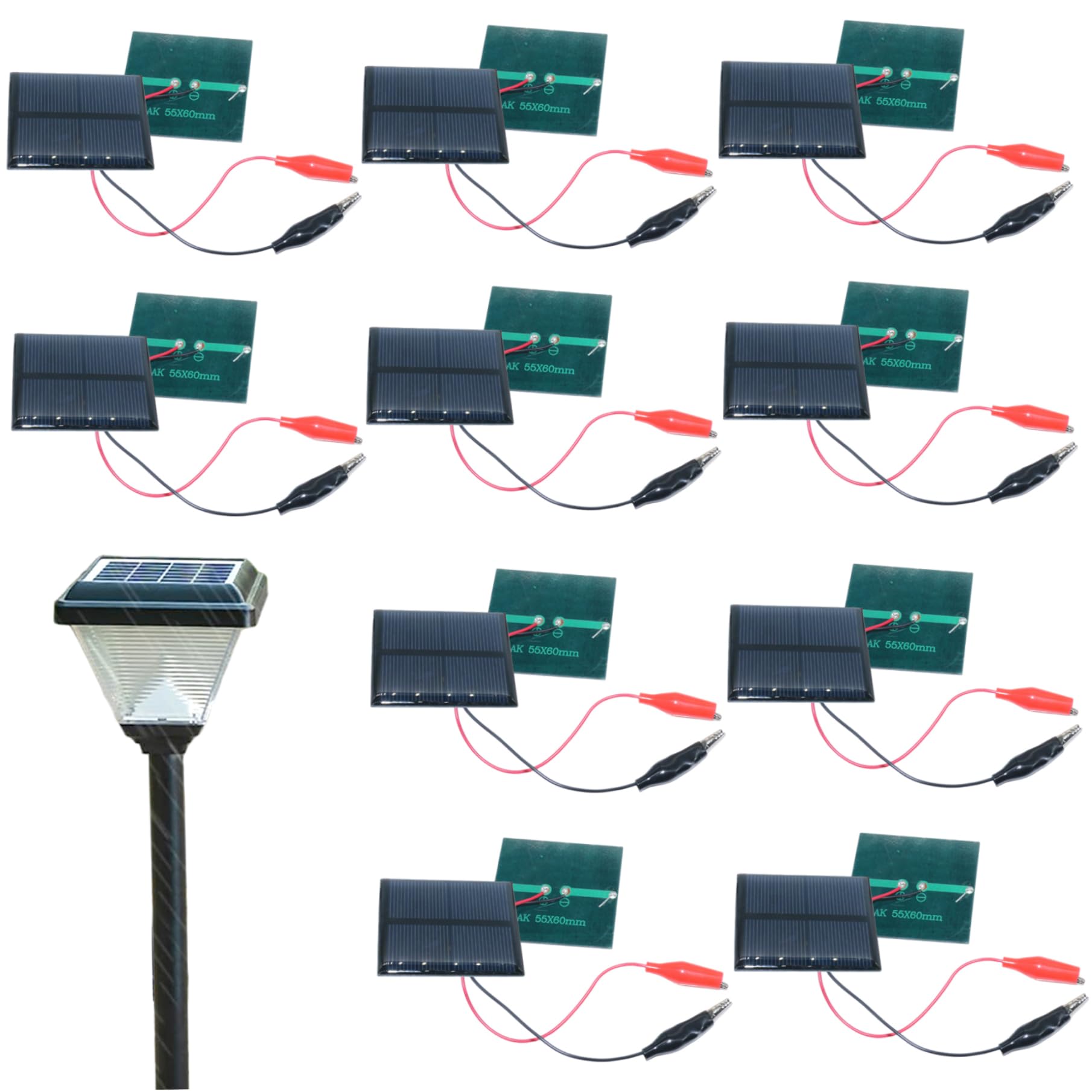 Paneles solares de 3V mini resistentes a la intemperie para reparar luces solares del jardín