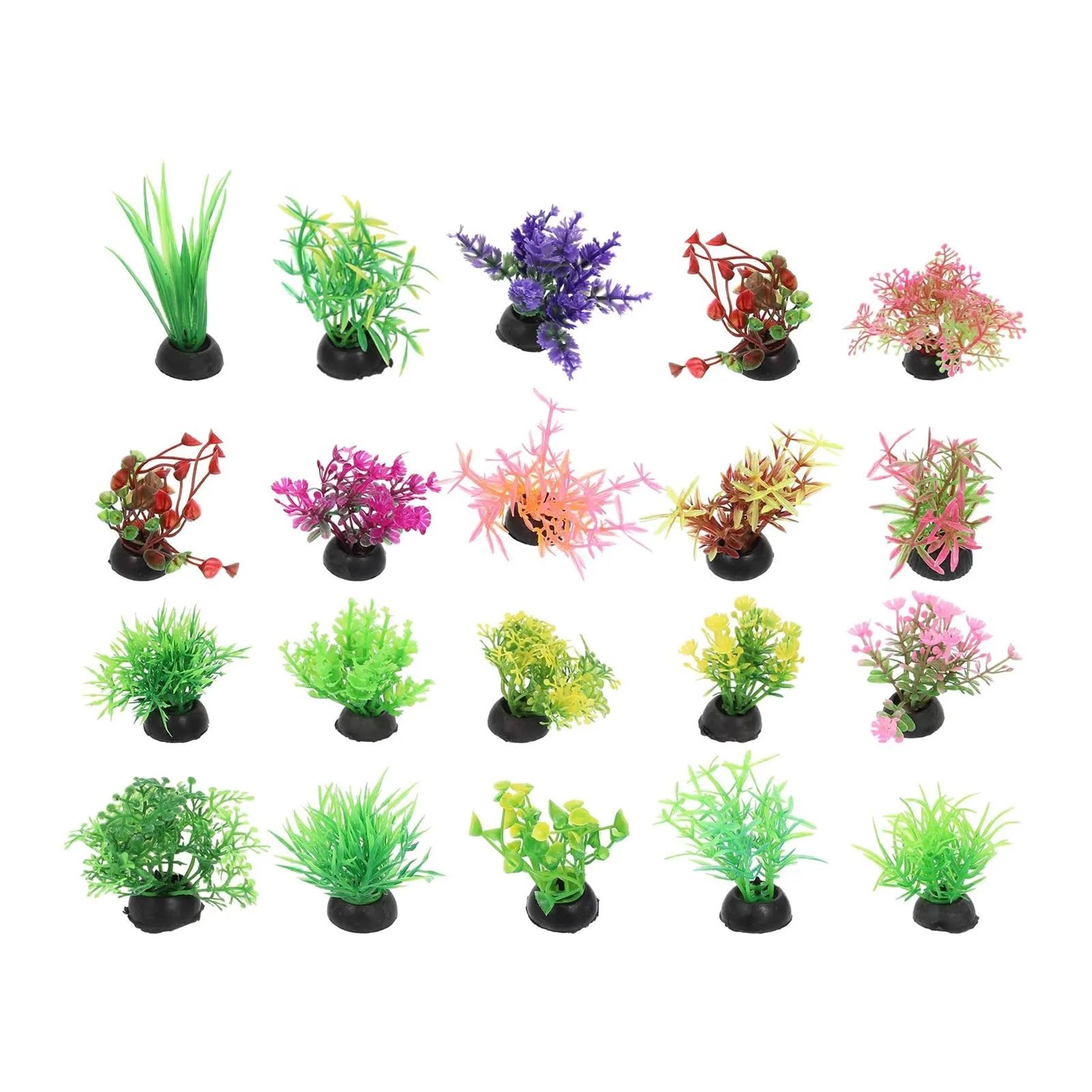 JTKSSCS Aquarium Plants 20Pcs Fish Tank Landscaping Water Plants Simulation Microlandscape Decor Aquatic Plastic Plant