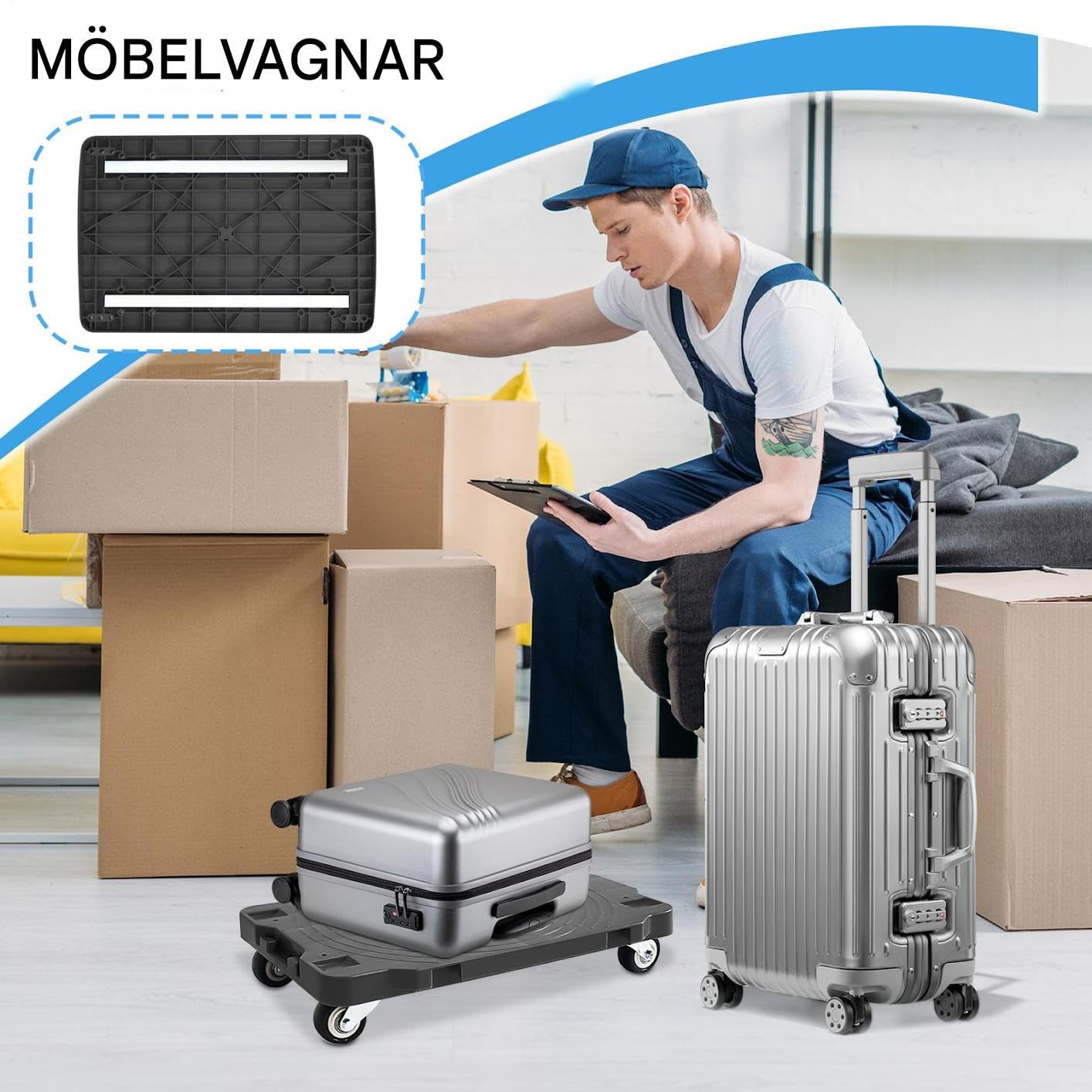Carrello Per Il Trasporto Di Mobili Capacità 100 Kg Attrezzo Per Trasporto | Carrello Con Ruote Per Il Trasporto Per Adulti Per Traslochi In Casa Campeggio Shopping E Viaggi