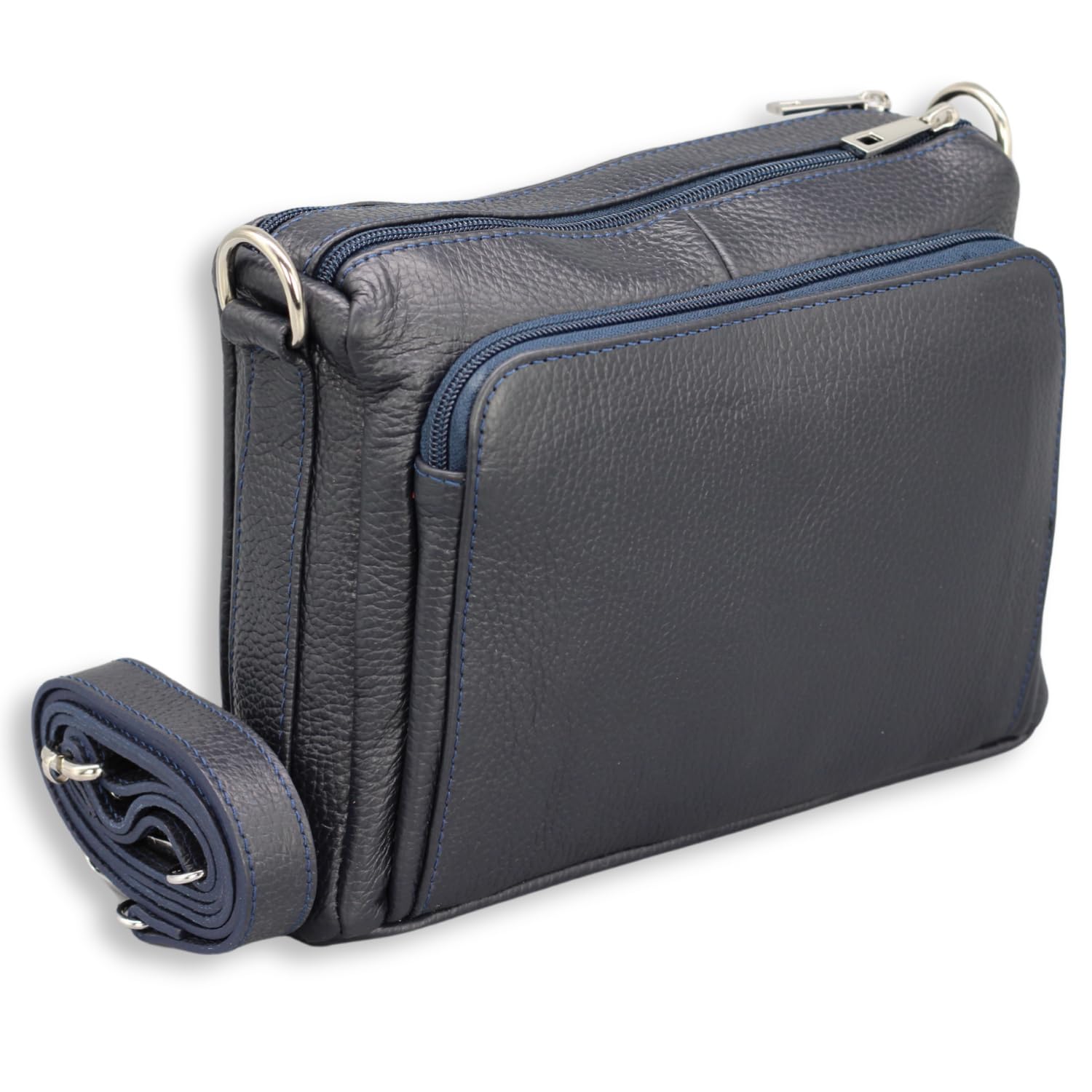Brise Art PALMA Damen Umhängetasche Echtleder Handgefertigt Crossbody Bag | Damen Schultertasche mit verstellbarem Ledergurt, Echtes Leder, 5 Fächer, Wasserabweisend, Made in Italy