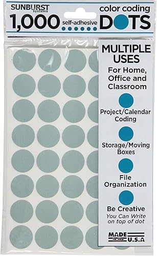 Miniatura 3 de Sunburst Systems 7064 Grey 7064-34 Inch Color Coding Labels-1000 Dots (Seafoam,Gray