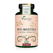 Vegavero Integratore INOSITOLO | Myo & D Chiro Inositol, Folato 5-MTHF, Cromo, Zinco e Vitamina B6 | PCOS e Ovaio Policistico | Certificato in Laboratorio