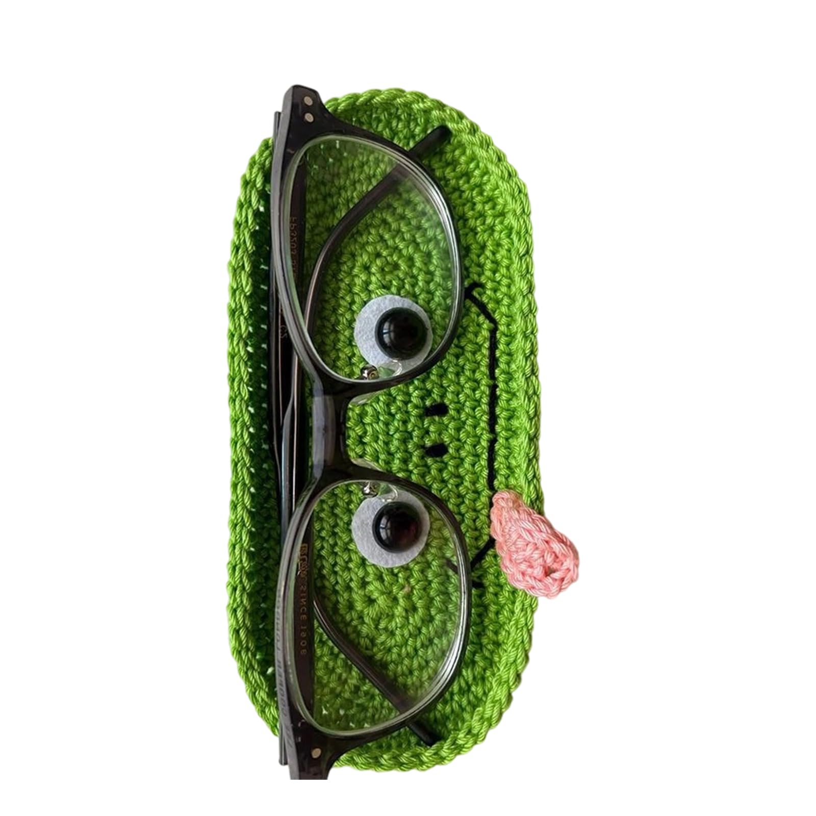 Handgemachter gehäkelter Brillenhalter mit süßem Tiermotiv, Brillenschutz-Aufbewahrungstablett für den Schreibtisch zu Hause, Brillen-Organizer, Geschenk