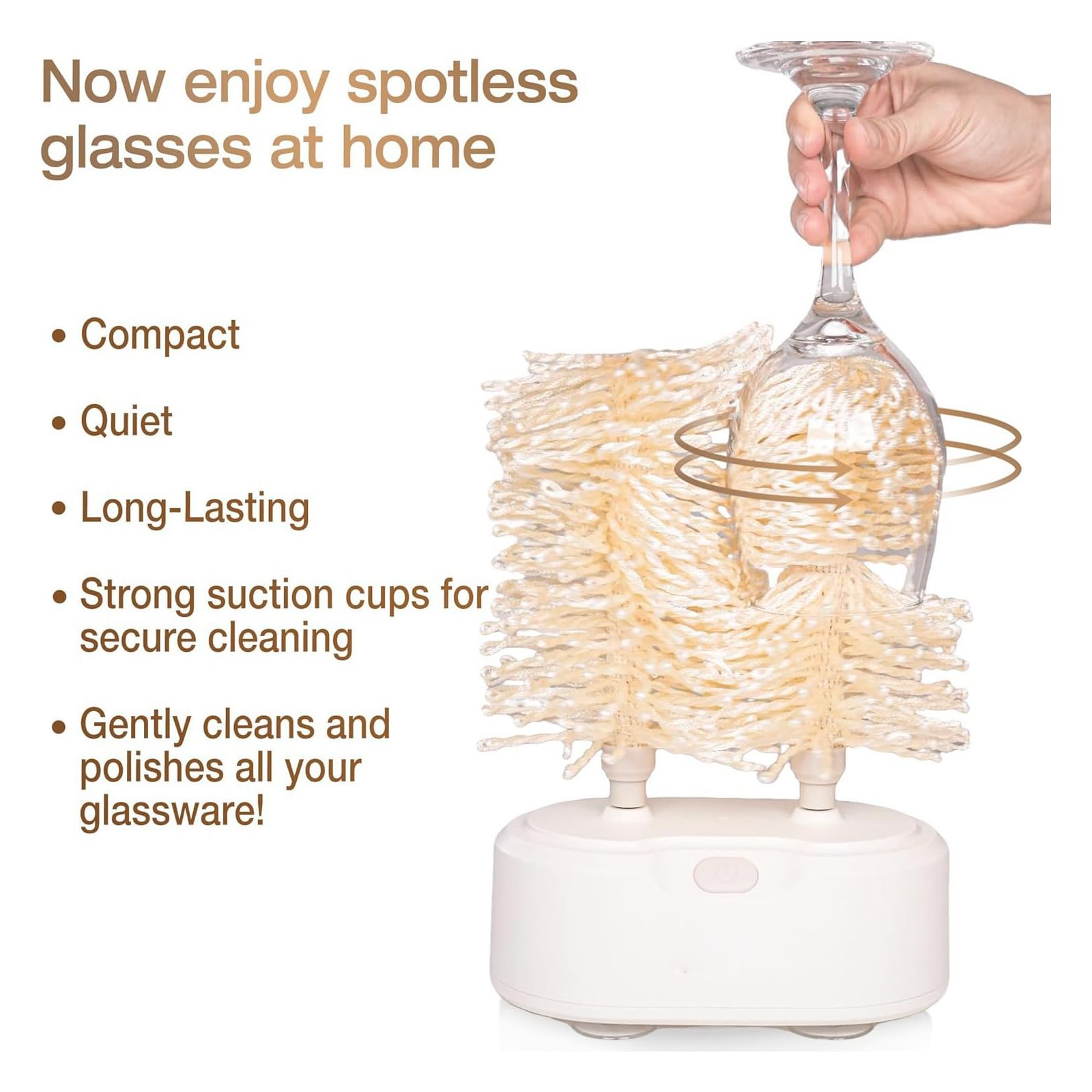 Lucidatrice Elettrica Per Bicchieri Per Casa, Lucidatrice Rotante Per Calici Da Vino, Asciugatura Istantanea A 600 Giri/min, Macchina Automatica Per Asciugatura E Lucidatura Per Tutti I Bicchie white