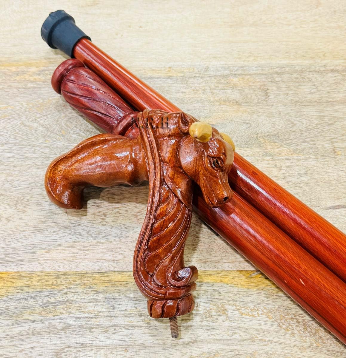 Nautischer Gehstock aus Holz, Stierkopf-Design, einzigartiger Gentleman, dekorative Gehstöcke für Herren/Damen/Senioren