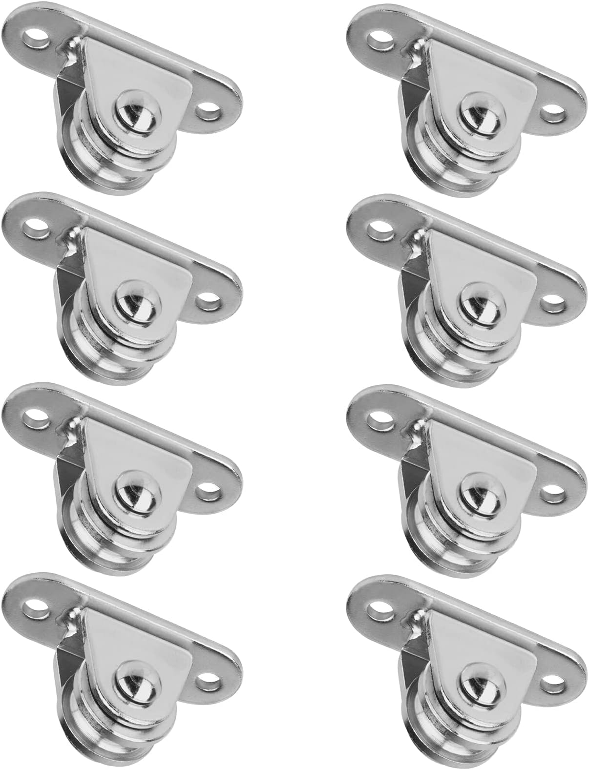 TSSS 8 PCS Pulley Block Roller Duplex Bearing Silent Detachable, Load 100KG, Wheel Diameter 1"(25mm)