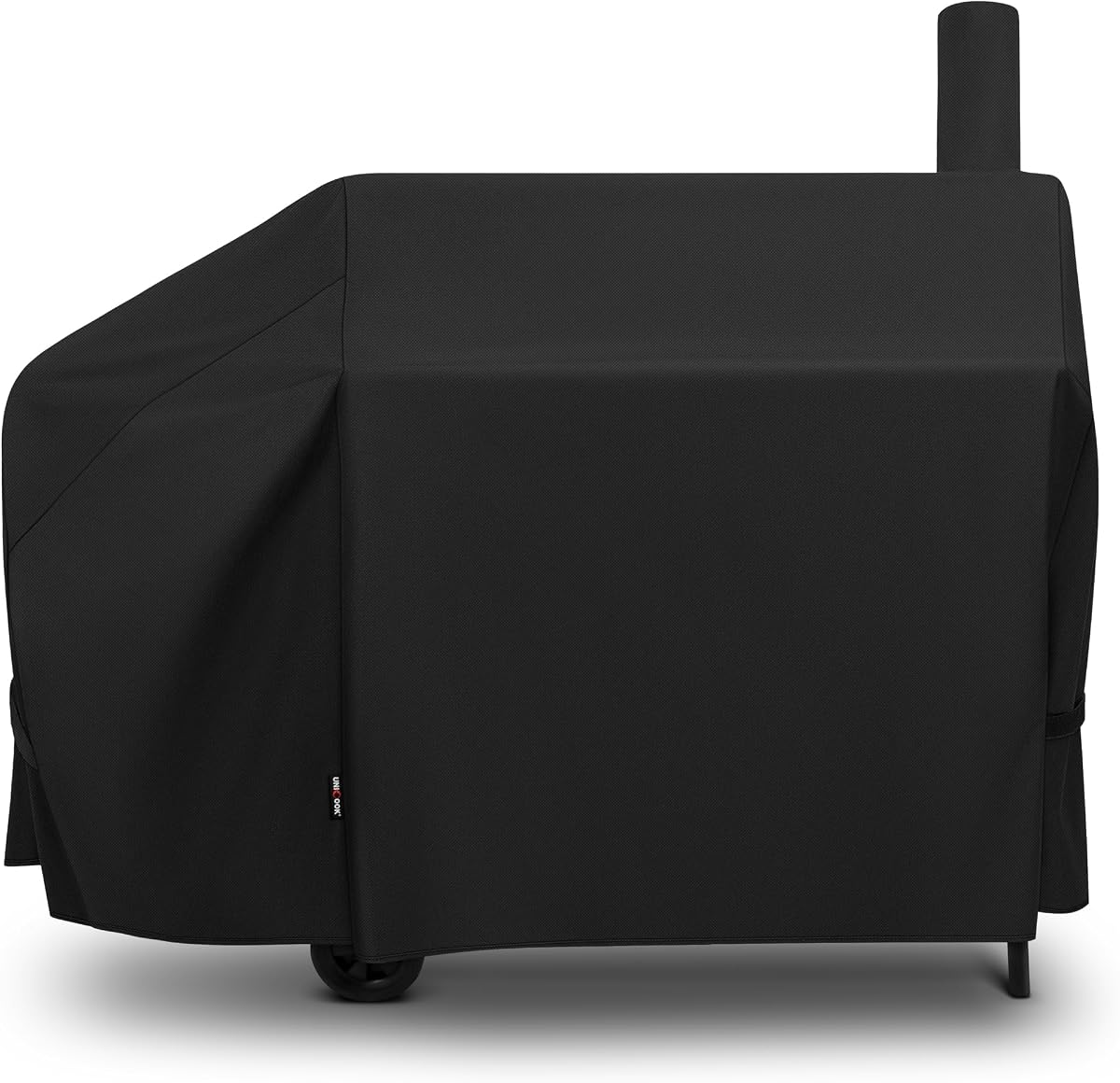 Funda para ahumador Offset de 60 pulgadas, resistente al agua, cubierta para parrilla de barbacoa de carbón, resistente a la decoloración, compatible con Brinkmann, Char-Broil, Royal Gourmet y más, color negro